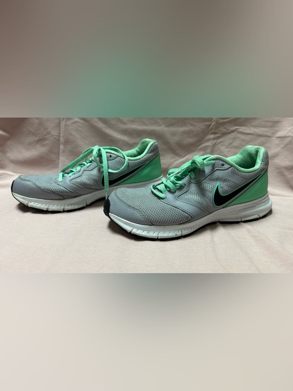 Nike Gray Sneakers with Mint Green Accents